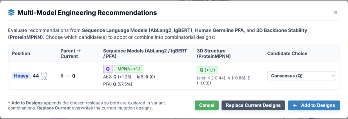 Multi-Model Engineering Recommendations
